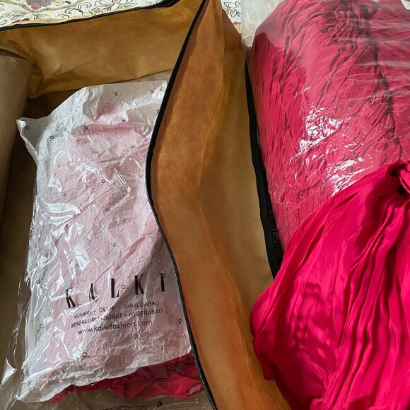 Rani Pink Indo Western Lehenga Choli And Blouse With Embroidered Belt - Picture 9 of 10